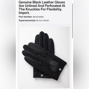 BMW Soft leather, driving gloves MEN’s SZ L from 2011 NWOT never worn black🖤🖤🖤🖤🖤